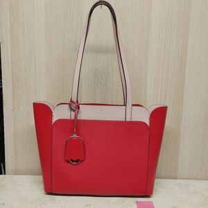 Kate Spade Magnolia Street Tote Bag Hotchili Small Double Pocket Top Zip